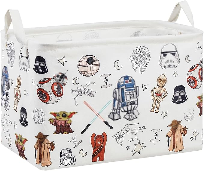 Star Room Nursery Decor,Baby Laundry Large Hamper Foldable With Waterproof Pe Coating,Dirty Clothes Basket Featuring The Child,Bedroom,Bathroom Set,Toy Bin,Kids Birthday Gifts (Square)