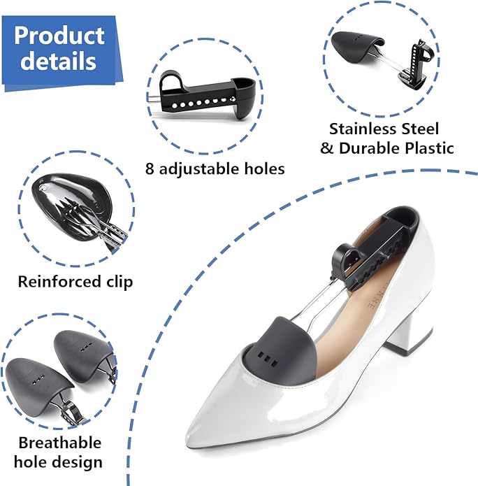 Shoe Stretcher, Plastic Shoe Tree for Men, Adjustable Shoe Stretcher Boot Holder Shaper Support