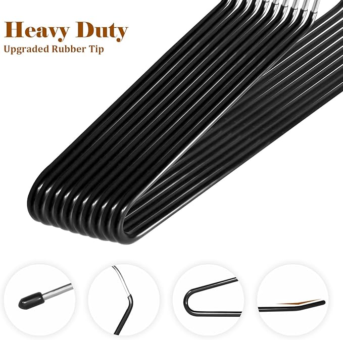 Pants Hangers,50-Pack Clothes Hangers, Non-Slip Open-Ended Pant Hanger,White Metal Hangers Design for Jeans,Slacks,Scarf (White)