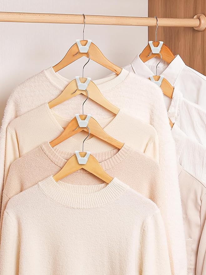 Smartor Clothes Hanger Connector Hooks 30 Pack, Closet Storage and Organization as Hangers Space Saving, Hanger Add on Hook as Closet Organizer, Stacking Hangers, Cascading Space Saver, White