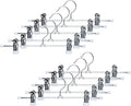 Mawa by Reston Lloyd Non-Slip Space-Saving Clothes Hanger For Pants & Skirts with Two Non-Slip Clips, Style K/30D, 12-Inch, Set of 10, White