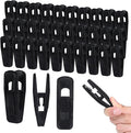 60 PCS Velvet Hangers Clips, Plastic Clips for Hanging Non-Slip Strong Finger Clip Hanger Clip for Pants, Shirts, Skirts, Socks, Baby Clothes and Velvet Hangers-Black