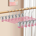 14Inch 30PACK Pants Hangers with Clips Adjustable Skirt Hangers for Women Metal Non-Slip Trousers Hanger Heavy Duty Space Saving Clothes Hanger for Shorts,Jeans,Pink