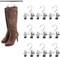 Double Adjustable Clips Boots Hangers,Space Saving Boots Socks Bags Hanging Clips Boot Holder Boot Organizer,Set of 9 (9)