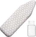 SheeChung Ironing Board Cover and Pad 15"x49",Cotton Cover and Thick Padding,Resist Scorching and Staining,Hook and Loop Fastener Strap,Heavy Duty Iron Covers Standard Boards