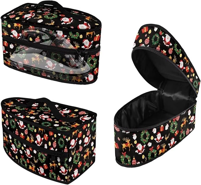 Christmas Gift Elk Iron Storage Case Protective Carrying Bag with Zipper Handle Colorful Reusable Steam Iron Storage Bag Fits Traveling Outing
