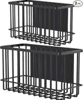 2 Pack Magnetic Basket Organizer Shelf Rack for Refrigerator Peg Board Office File Foil Plastic Food Wrap Spice Pegboard Holder