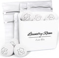 ALBEN Bundle: Magnetic Lint Bin for Laundry Room, Wool Dryer Balls, and Mesh Garment Bags - The Ultimate Lint Container for Laundry Room and More (Farmhouse White)