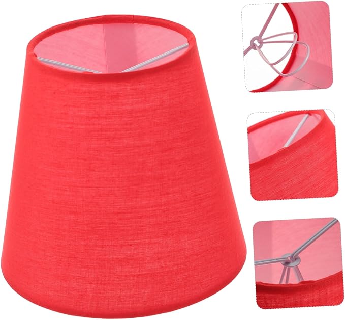 Housoutil Fabric Lampshade Rustic Chandelier Rustic Table Lamp Mini Clips Paper Lamp Shade Lamp Shades Clip on Drum Lamp Shades Small Lamp Shade Bedside Lamp Shade Replacement Miniature Iron