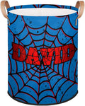 Spider Wed Personalized-Laundry-Hamper-Basket for Kids Custom Name Collapsible Storage Organizer Bin Dirty Clothes Toys Hamper for Boys Nursery in Laundry, Bedroom, Bathroom Gold