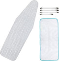 Dalykate Ironing Board Cover 21 x 57 with Scorch and Stain Resistant Thick Padding and Elasticized Edge Ironing Board Covers 4 Fasteners and 1 Protective Scorch Mesh Cloth