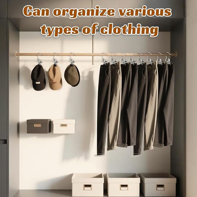 40 Pack Metal Clip Hangers Heavy Duty Single Hanger Clips for Closet Boot Hanger Clips for Wardrobe Travel Scarf Socks Gloves Hats
