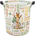 Giraffe Laundry Basket,Custom Laundry Hamper with Name,Personalized Giraffe Gifts for Boys Girls,Customize Collapsible Laundry Basket for Bedroom Bathroom,S-16.5"x 13.8"