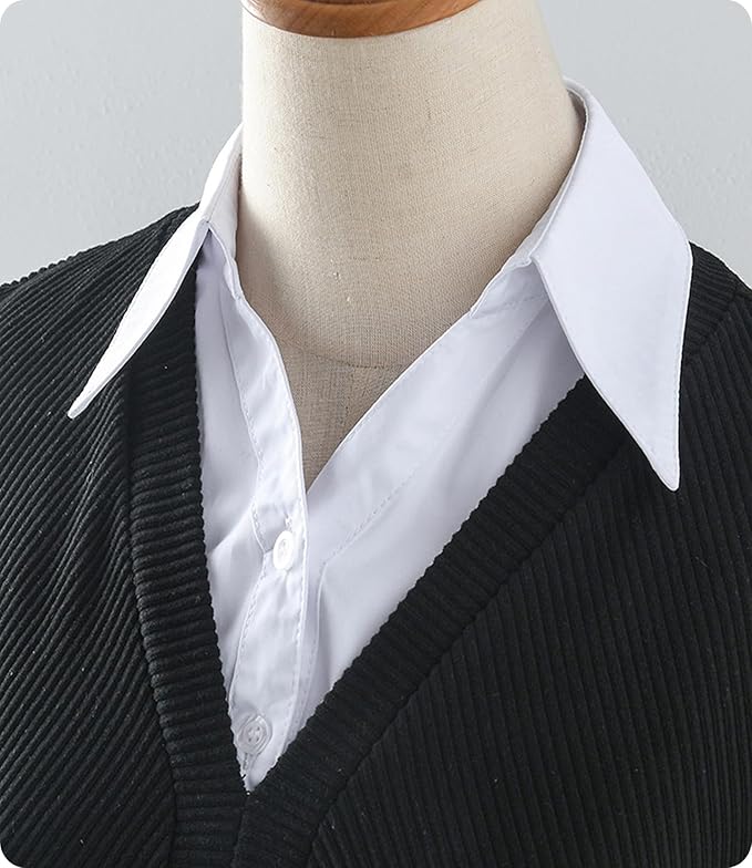NIDMIDO Cotton Classic Detachable Dickey Collar Half Shirts Blouse False Collar Top for Women Girls Outfits
