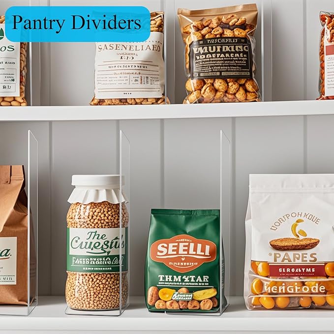 Shelf Dividers for Closet Organization: 12" Tall x 12" Deep Acrylic Closet Shelf Dividers for Clothes Sweater Purse - Clear Organizers and Storage Separators for Home Space Saver Enthusiasts