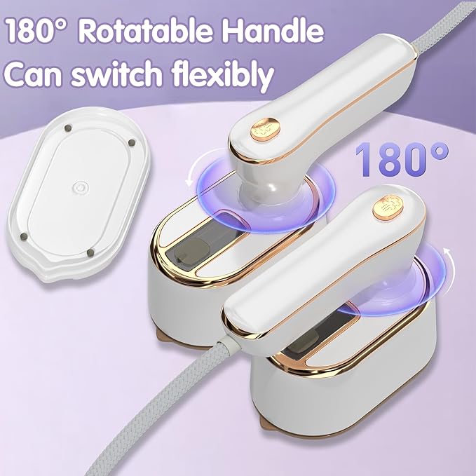 Travel Steamer Iron for Clothes Mini - Portable Ironing Machine Travel Small Size Portable Steamer Travel College Dorm Home Essentials (White)