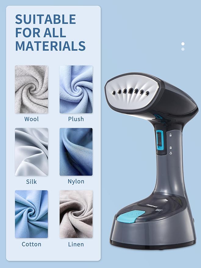 Steamer for Clothes, 1200W Foldable Clothes Steamer, Handheld Garment Steamer, Fast Heat-up, Auto-Off, Steam Iron for Fabric Wrinkle Remover with Brush (2241 Dark Gray)