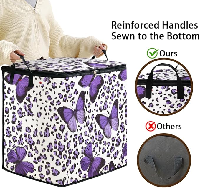 2pcs closet organizers and storage under bed,clothing blanket sweater sheet bedding comforter duvet quilt pillow toy storage bags with lids,dorm room essentials for containers 95L