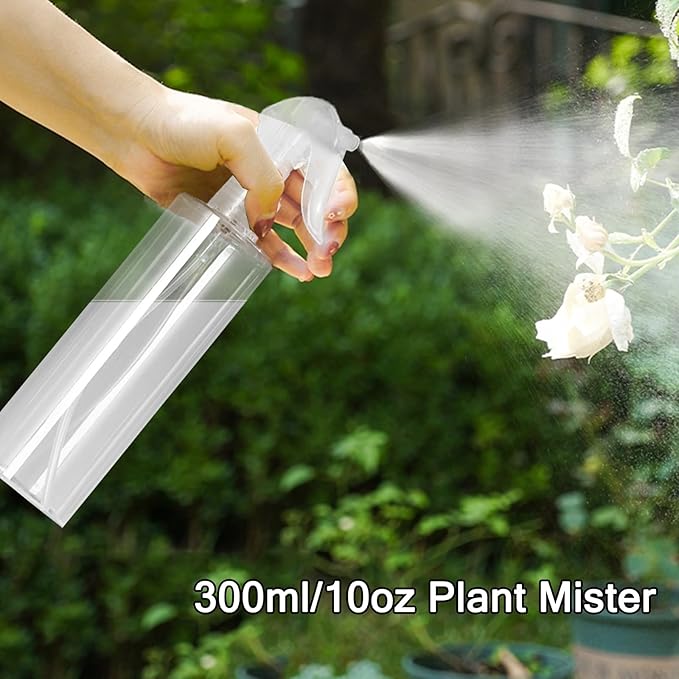 3 Pack 10 oz/300ml Plastic Spray Bottles, BPA-Free Empty Fine Mist Spray Bottles, Leak-Proof Safety Valve Sprayer for Hair, Plants, Cleaning & Pet Care