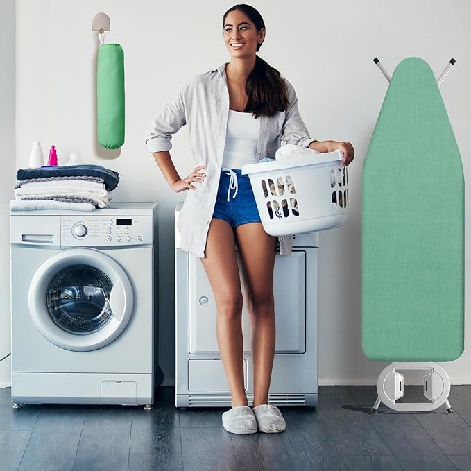 BNDX Ironing Board Cover and Pad 18" x 49" – Waterproof, Stain-Resistant, Ideal for Sewing Enthusiasts, Retired Seniors, Dorm Rooms – Verdant Meadow