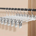 Pants Hangers with Clips 30 Pack Adjustable Non-Slip Heavy Duty Skirt Hangers, Space Saving Clothes Hangers for Jeans, Trousers, Shorts, Slacks, Dresses - 12 Inch, White