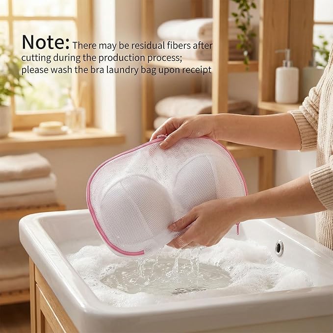 2 Pack Large Bra Washing Bags for Laundry, BraBag for Washing Machine, Bra WashingProtector with Premium Zipper, Mesh Lingerie Bags for Delicates Underwear Brassiere Integrated