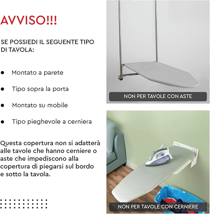 Encasa XO Ironing Board Cover and Pad 28"x12" - Thick 3mm Felt Padding, Drawstring Tightening & Lock, Easy Fit, Scorch & Stain Resistant, Fits Mini Ironing Board - White Tiles