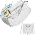 Shoe Washing Machine Bag, Shoe Laundry Bag for Washer and Dryer, Include Dry Net Bag, Reusable and Durable Zipper with Hook Design, Shoe Washing Bag for Sneaker (White, 1 Pack)