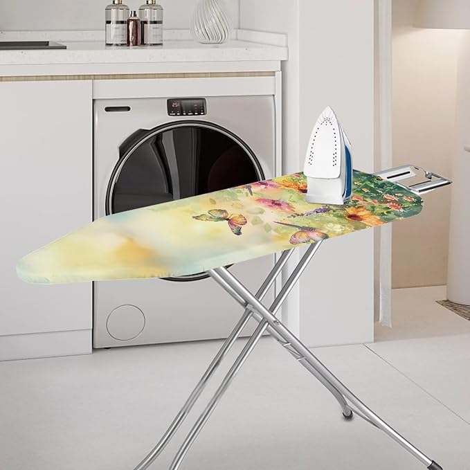 Butterfly Floral Ironing Board Cover, Resist Scorching and Staining, 15x54 Heavy Duty Iron Pad Covers Standard Boards with Elastic Edges