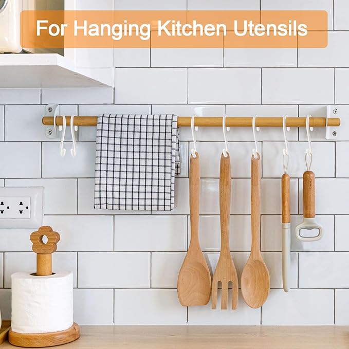 12 Pack 6 Inch S Hooks,Large S Hook Vinyl Coated Heavy Duty S Hook for Hanging, Non Slip S Hanger Closet Hooks, Steel Metal White Rubber S Hooks for Hanging Plants,Clothes,Jeans,Pot Pan Garden