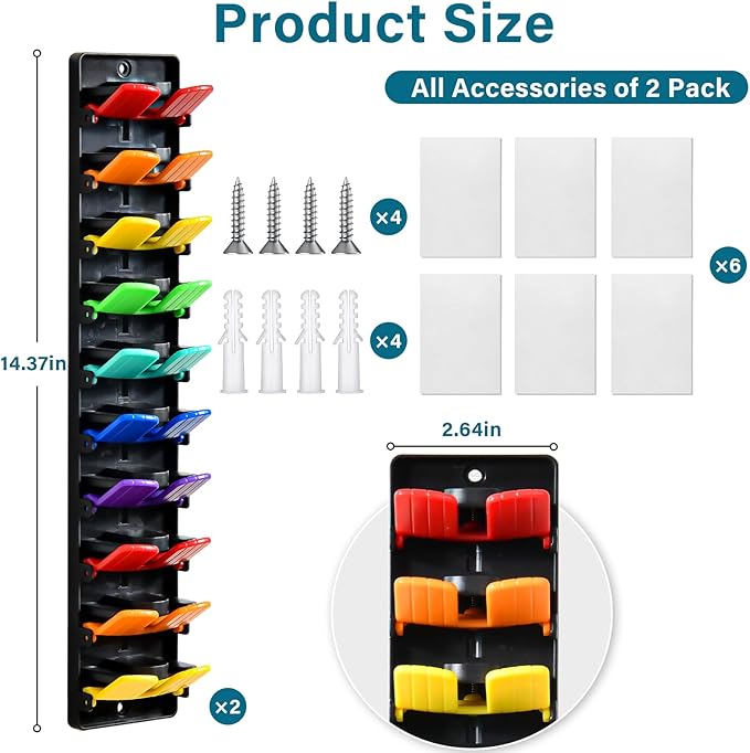 2 Pack Hat Organizer for Baseball Caps with Built-in Spring Clips,Hat Storage for Wall,Hat Rack for Door,Wall Mount Baseball Cap Organizer Holds up to 20 Caps for Bedroom,Closet,Door Wall