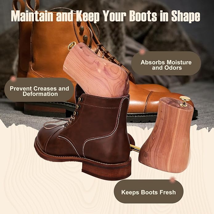 Cedar Boot Trees for Men & Women- Shoe Tree for Boots - Shoe & Boot Trees - Boot Stretcher & Shaper