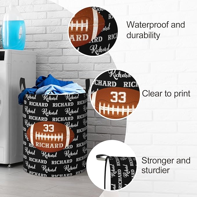 Custom Name Laundry Basket, Personalized Collapsible Laundry Hamper with Name for Bathroom Bedrooms, Customized Dirty Clothes Hamper Storage Basket Gifts for Kids Boys Girls Baby Men Women