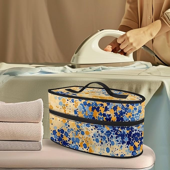 Rchsmod Paint Splatter Print Steam Iron Case Waterproof & Dustproof Iron Storage Bag with Handle Protective Steamer Carrying Case Iron Accessories, Case Only