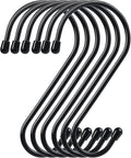 12 Pack 6 Inch S Hooks, Large S Hooks with Rubber Stopper Heavy Duty Metal S Hook, for Indoor or Outdoor, S Hooks for Hanging Plants, Birdhouse, Pan, Cups, Bags, Jewelry, Towels