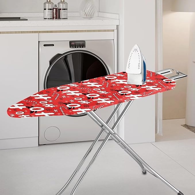 SEANATIVE Ho Ho Ho Ironing Board Cover Standard Size Iron Board Replacement Cover Resists Scorching and Staining with Elastic Edge, Thick and Durable