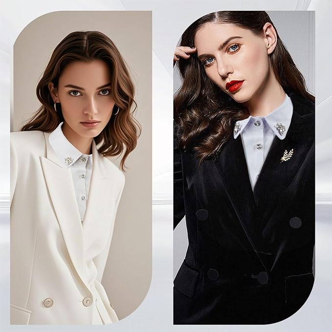 Handcrafted Faux Diamond and Pearl Fake Collar Shirts Versatile Dickey Collar Half Shirt Collar for Women