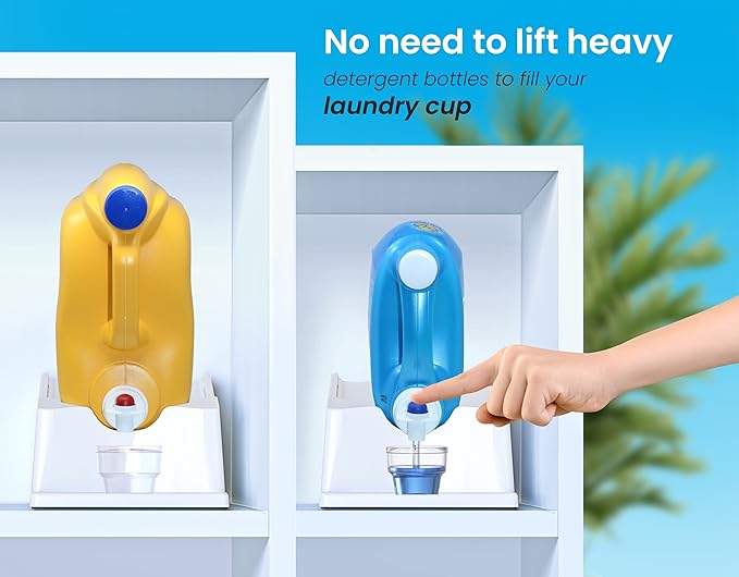 Skywin Efficient Liquid Detergent Holder and Organizer -1 Pack Soap Cup Storage Tray - Drip Tray - Laundry Detergent Dispenser Pedestal (White, 1)