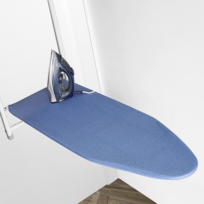 14x42 Inch Over-The-Door Ironing Board Cover with User-Friendly Design, Heavy-Duty Padding, Adjustable Elastic Drawstring and Fasteners - Replacement Iron Board Cover