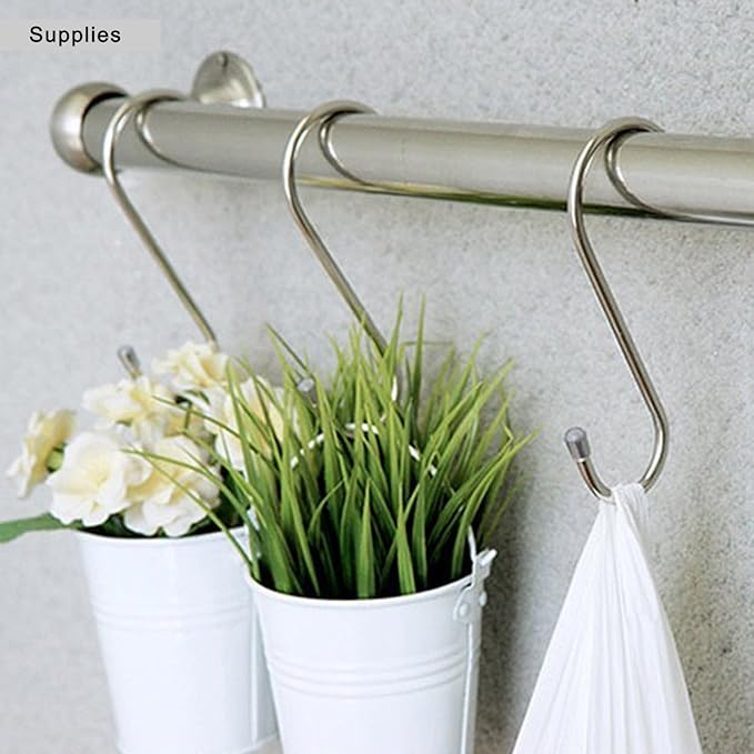 YourGift 30 Pack Heavy Duty S Shaped Hooks - Black Hanging Hangers for Kitchen, Bathroom, Bedroom and Office: Pan, Pot, Coat, Bag, Plants