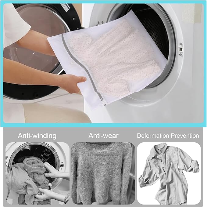 Laundry Bags Mesh Wash Bags, Lingerie Bag for Washing Delicates, White Net, 2XXL