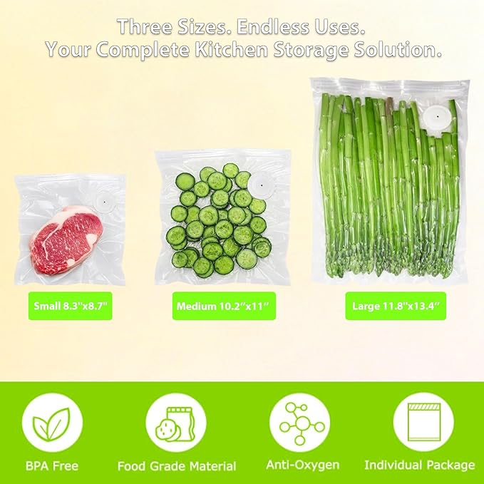 MOMODA Sous Vide Cooking Bags - Set of 20 | BPA-Free Reusable Vacuum Seal Bags (20 Medium)