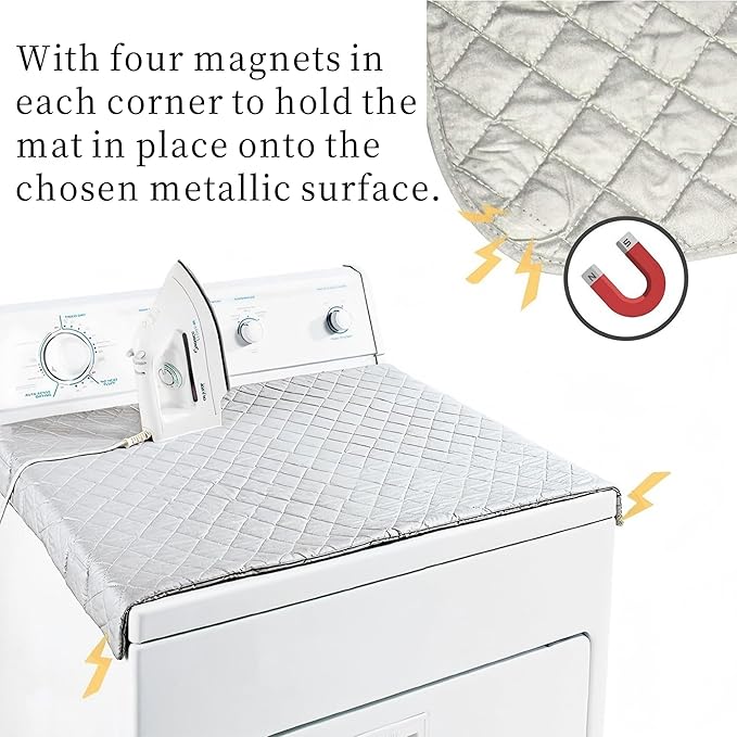 Zerodis Ironing Mat, Magnetic Mat Laundry Pad, Portable Foldable Anti‑Slip Ironing Blanket for Washer,Dryer,Table Top,Countertop