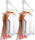 InstaHanger Clothes Drying Rack - Wall Mounted Laundry Drying Rack for Small Spaces - Wall-Mounted Clothes Racks Holds Up to 60 lbs - Space Saving Collapsible Laundry Hanger for Storage - Pack of 2