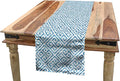 Ambesonne Geometric Table Runner, Tile Mosaic Pattern in Antique Meander and Camo Style Effect Print Modern, Dining Room Kitchen Rectangular Runner, 16" X 90", Blue White