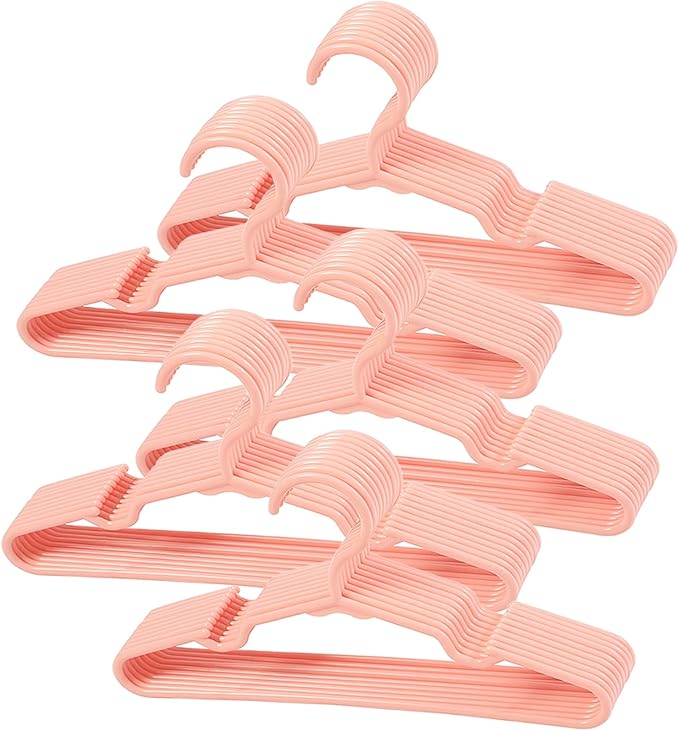 50 pcs Pink Baby Nursery Closet Hangers,Non-Slip Laundry Infant Pant Hanger for Newborn Clothes,Ultra-Thin Child Coat Hanger for Girl Boy Toddler Kids