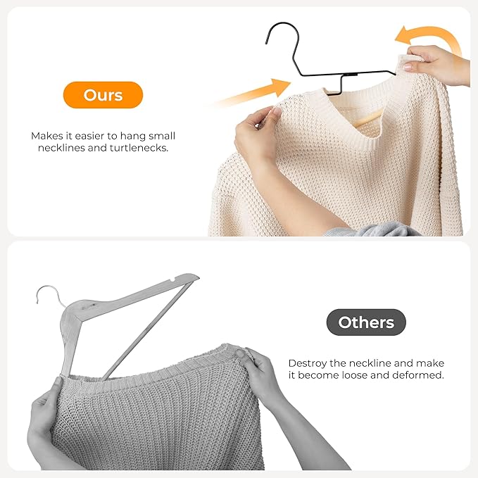 StorageWorks Wire Hangers with Wooden Bar, Heavy Duty Metal Hanger for Pants, Coats, Shirts, Jackets and Suits, 20 Pack