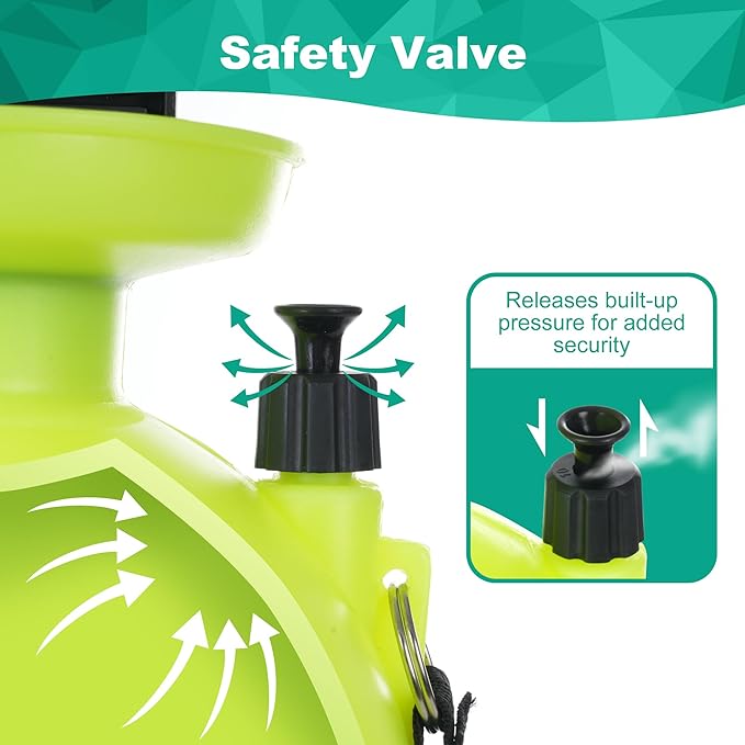MaxWorks 51022 Pump-Action Garden Sprayer 5L/1.32 Gal with Adjustable Nozzle for Mist & Stream, Anti-Kink Hose, and Ergonomic Pump Handle for Plants, Pest Control, and Lawn Care