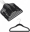 Childrens Velvet Hangers - 10 Black Velvet Hangers (for use with Child Garment Rack)