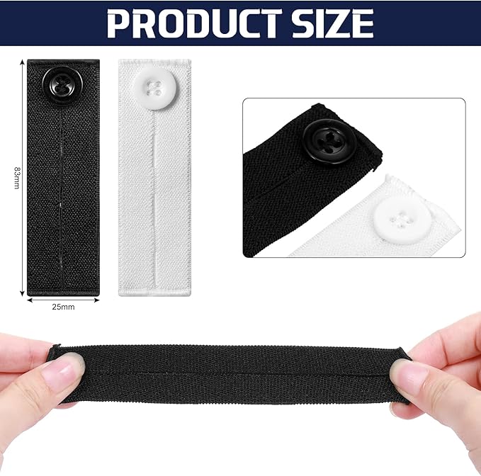 Extender Button Set Includes Elastic Waist Button and Comfy Collar Extender for Clothing Supplies